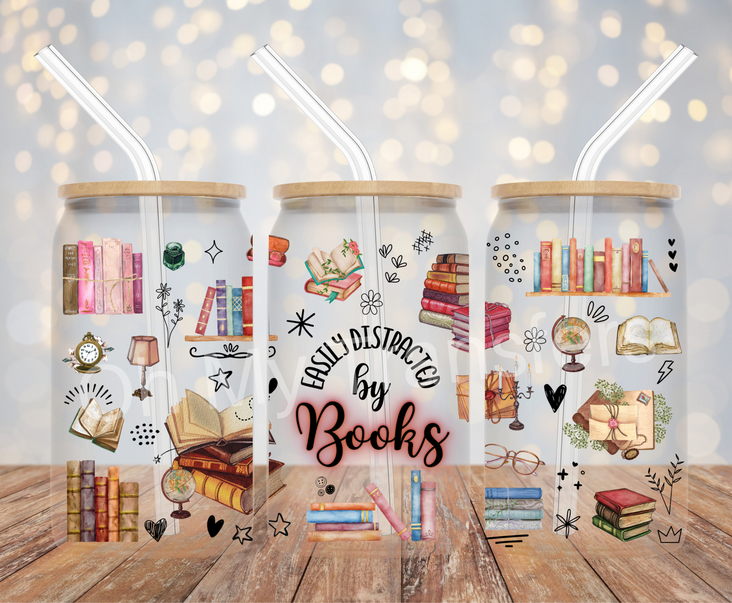 Easily Distracted By Books UV DTF Wrap