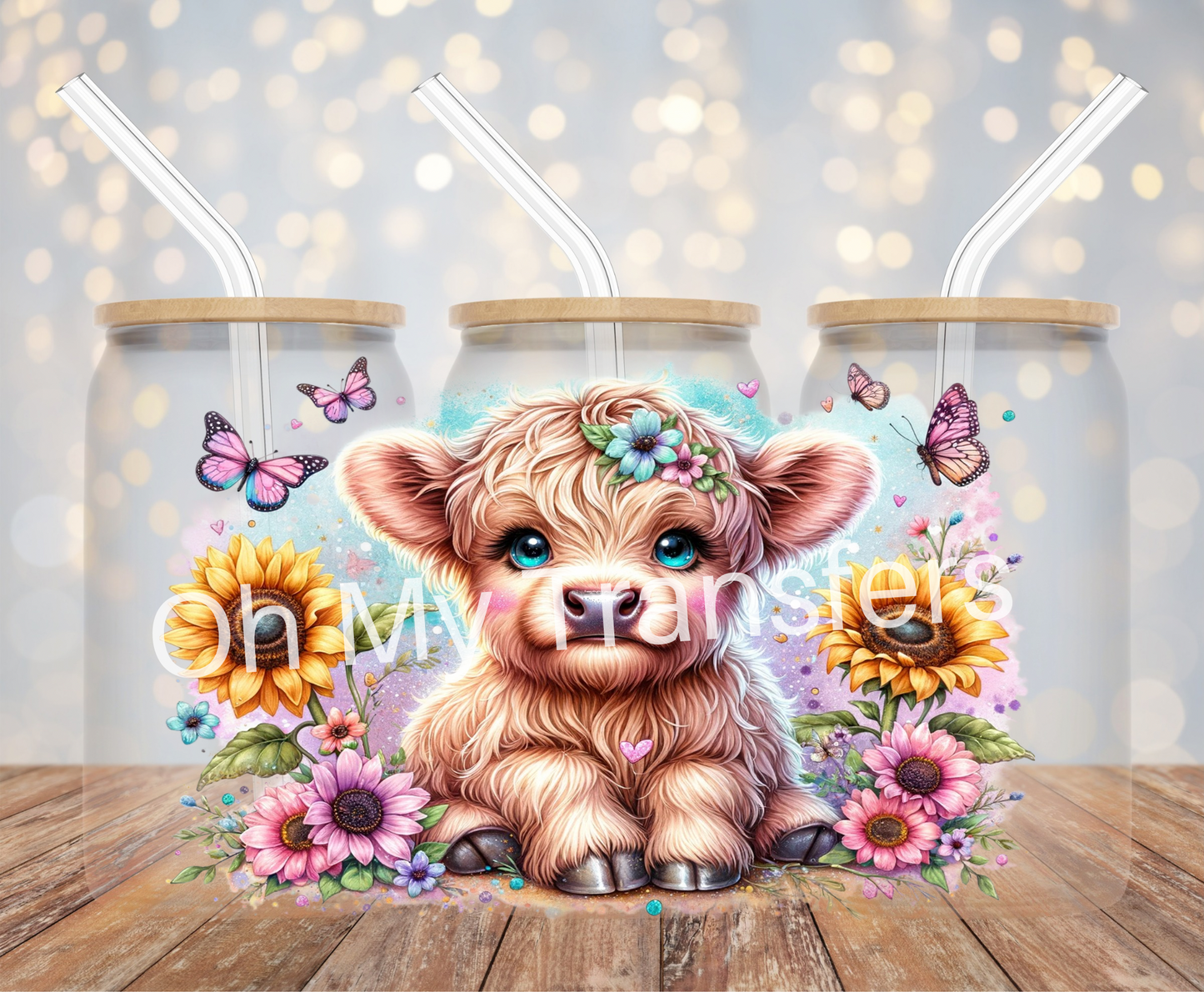 Joy Baby Highland Cow UV DTF Cup Wrap