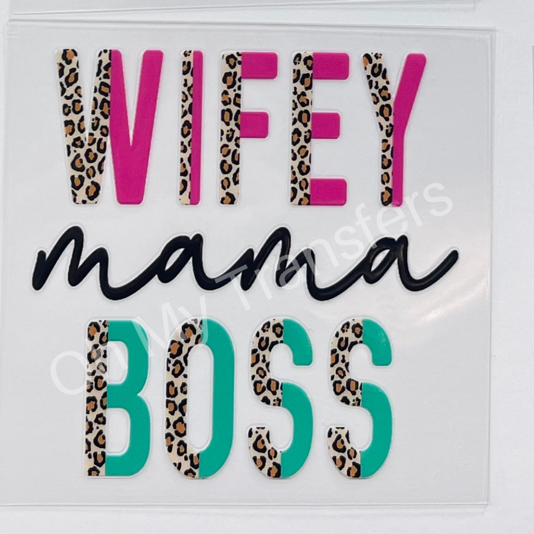 Wifey Mama Boss UV DTF Decal 7cmx7cm