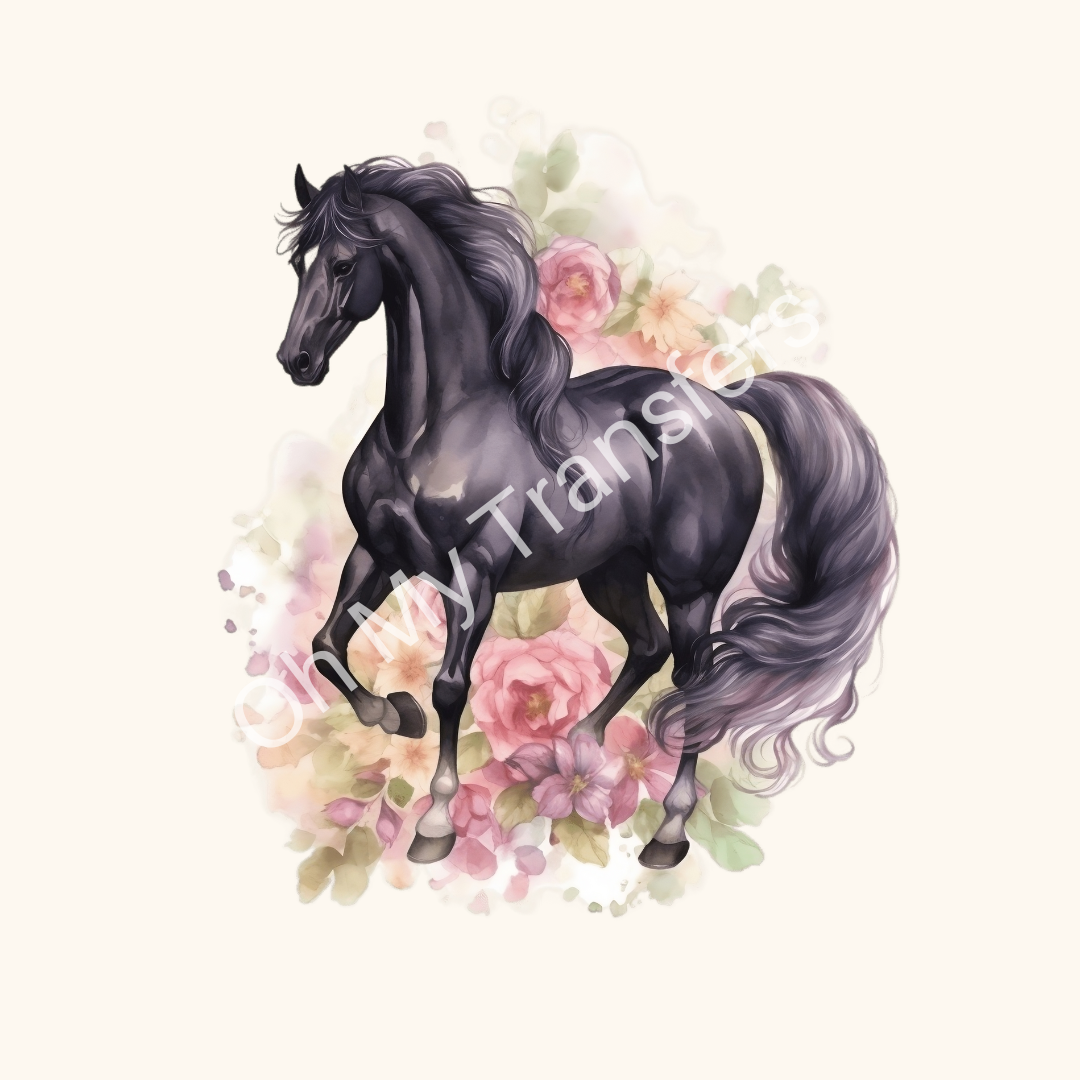 Dark Horse Floral UV DTF Decal