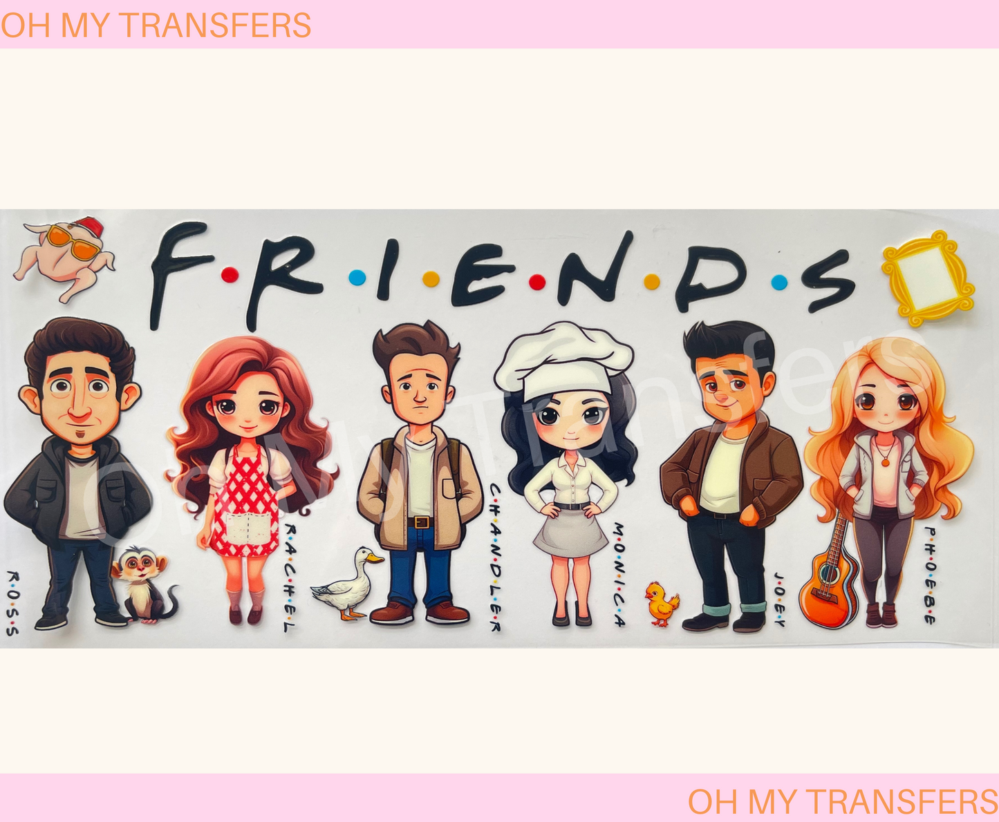 Friend Cartoon UV DTF Cup Wrap