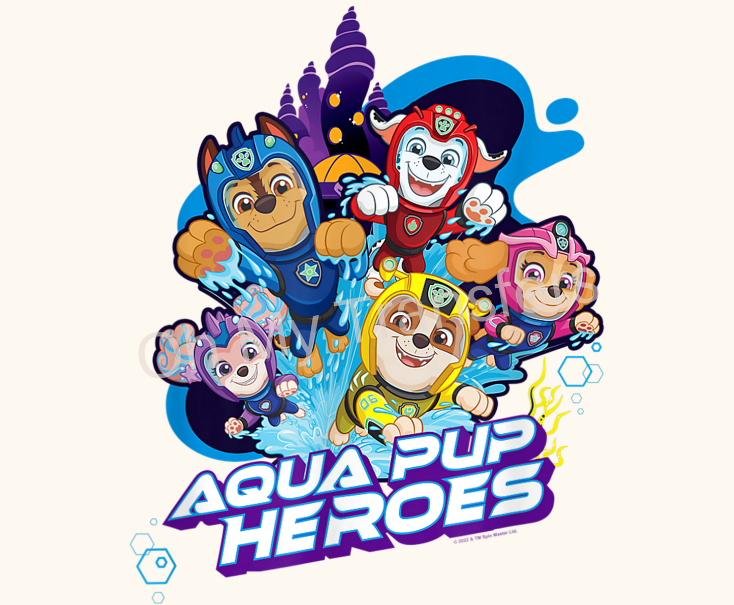Aqua Pup Heroes 4.5" UV DTF Decal