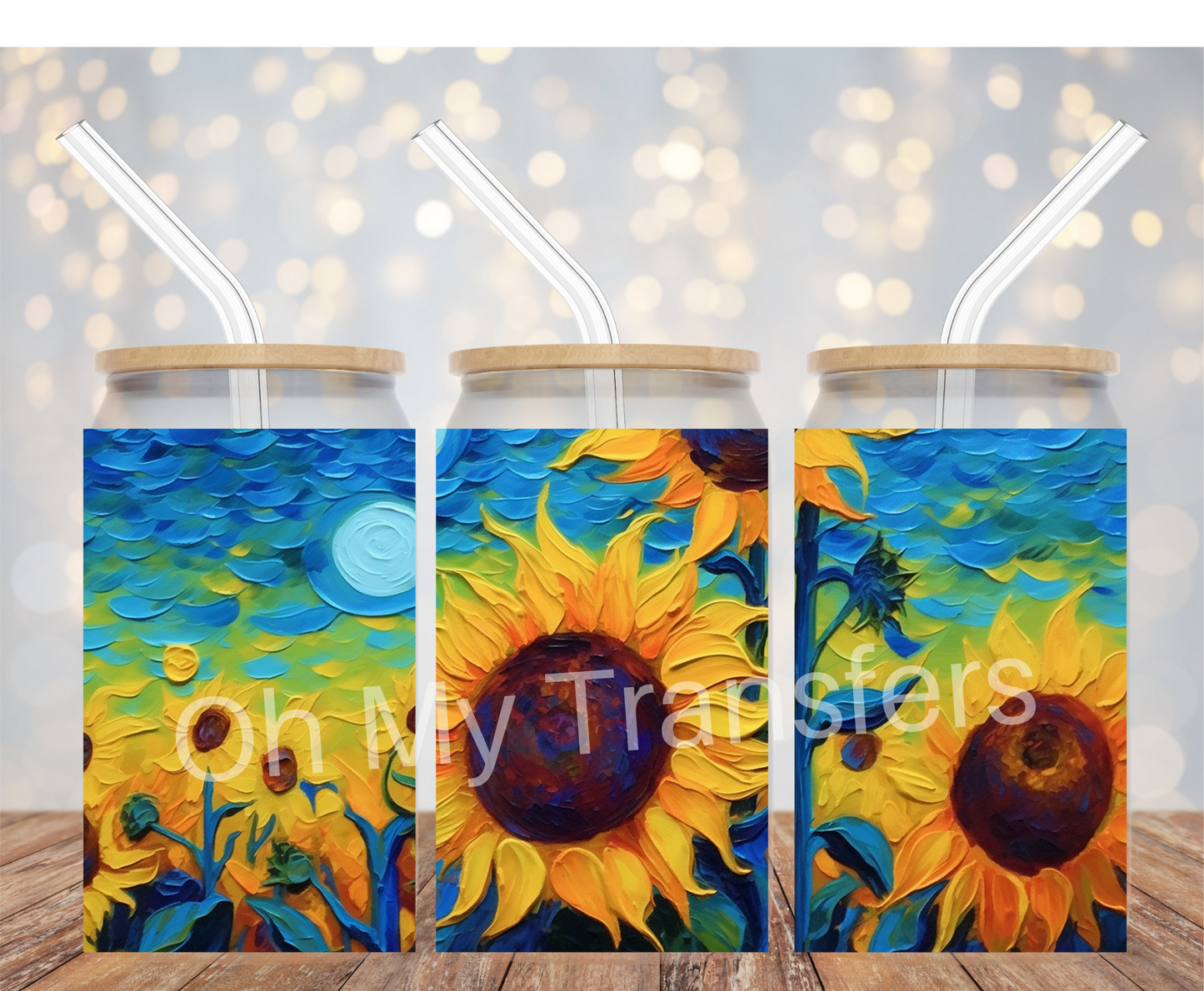 Sunflower Painting UV DTF Cup Wrap