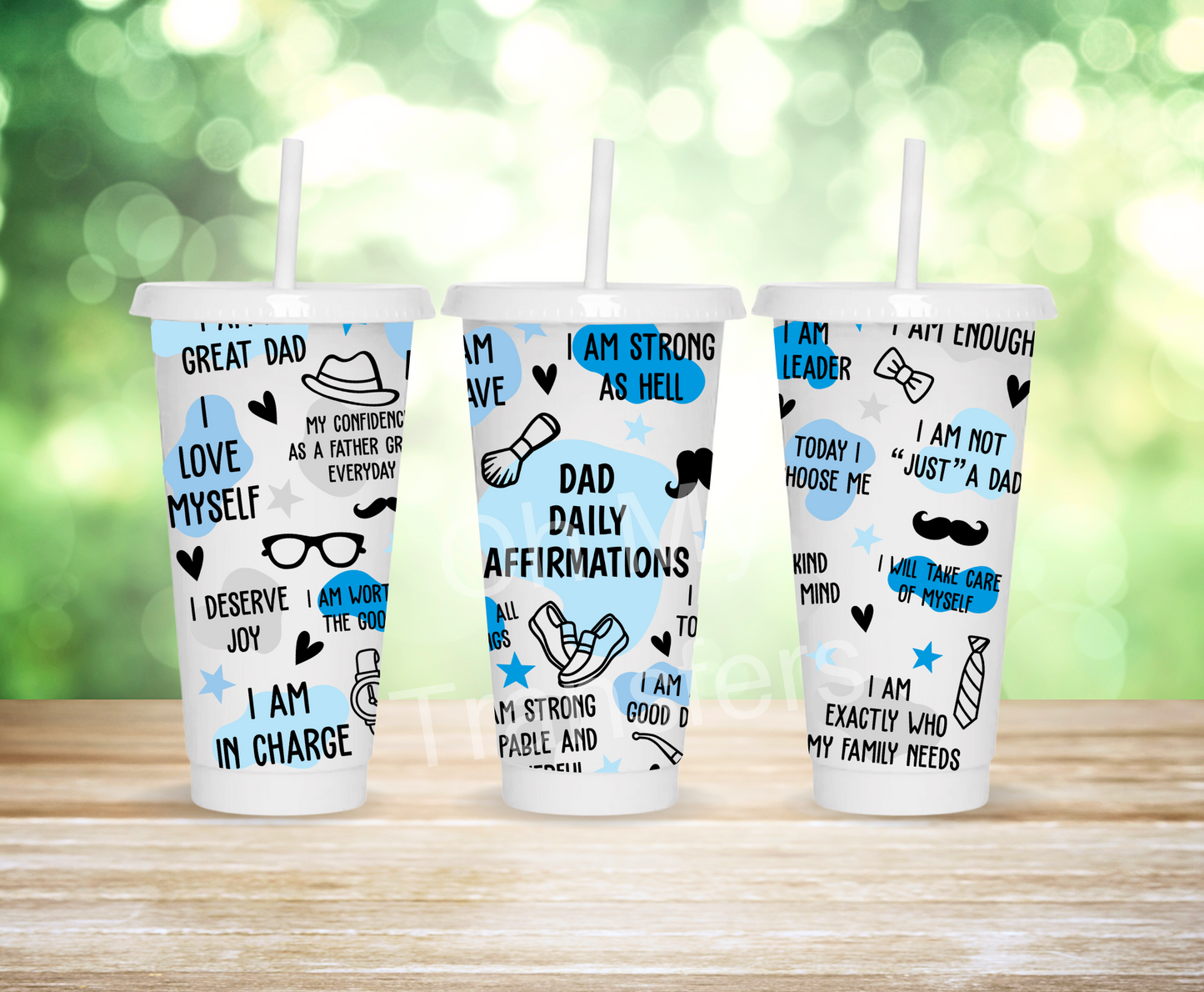 Dad Affirmations 24oz UV DTF Wrap