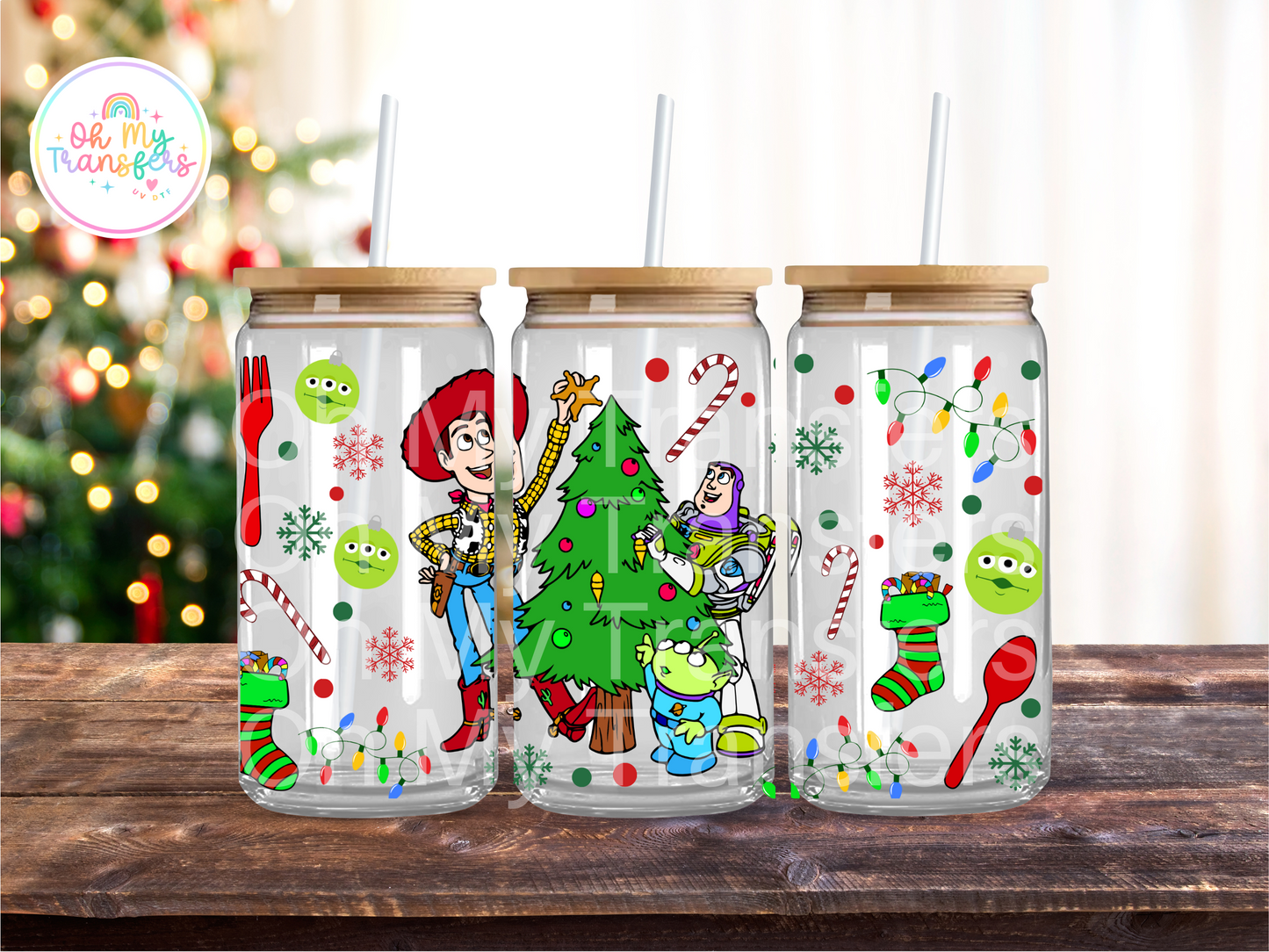 Toy Cartoon Xmas UV DTF Cup Wrap