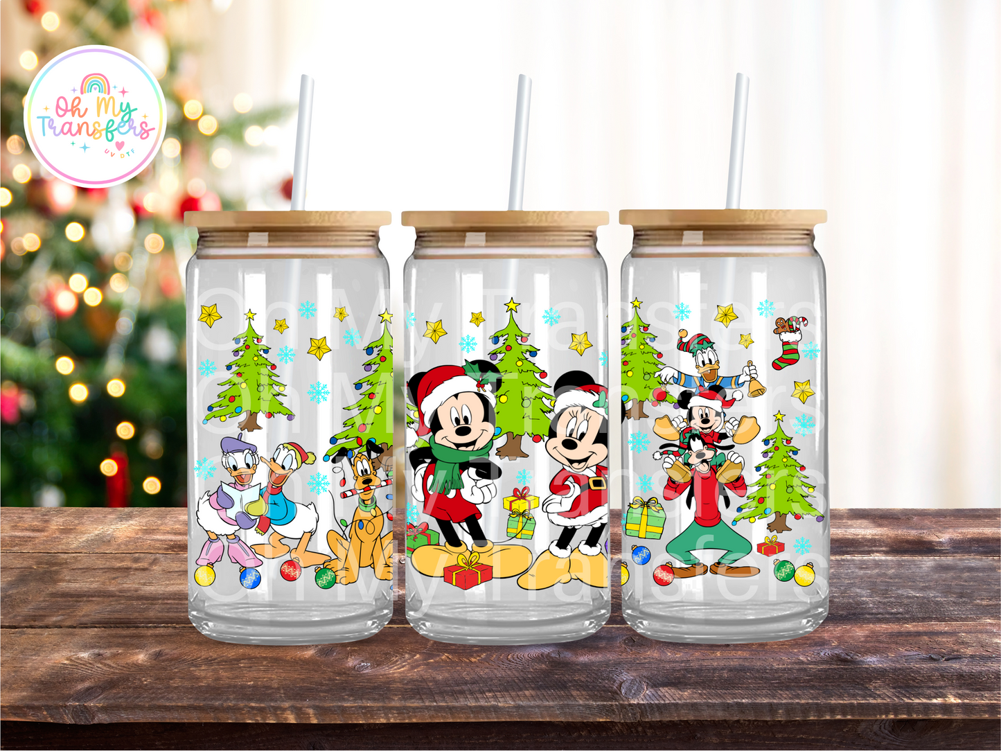 Mouse Xmas Trees UV DTF Cup Wrap