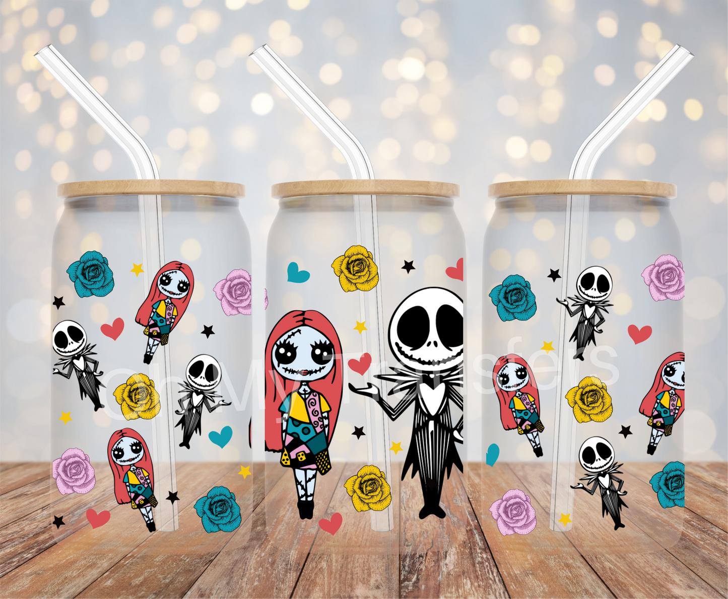 Jack & Sally Roses UV DTF Wrap