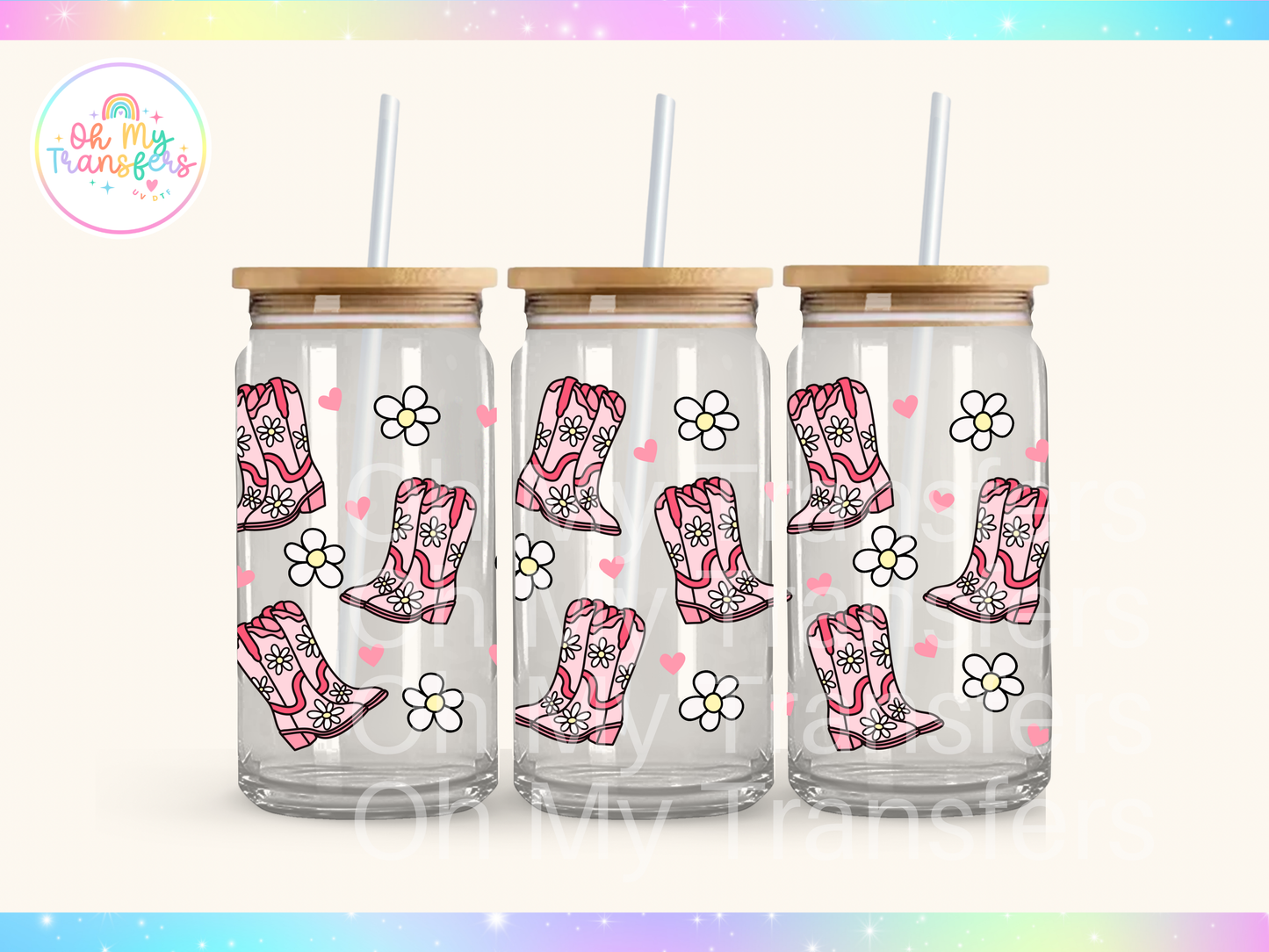 Cowgirl Boots & Daisy’s UV DTF Cup Wrap