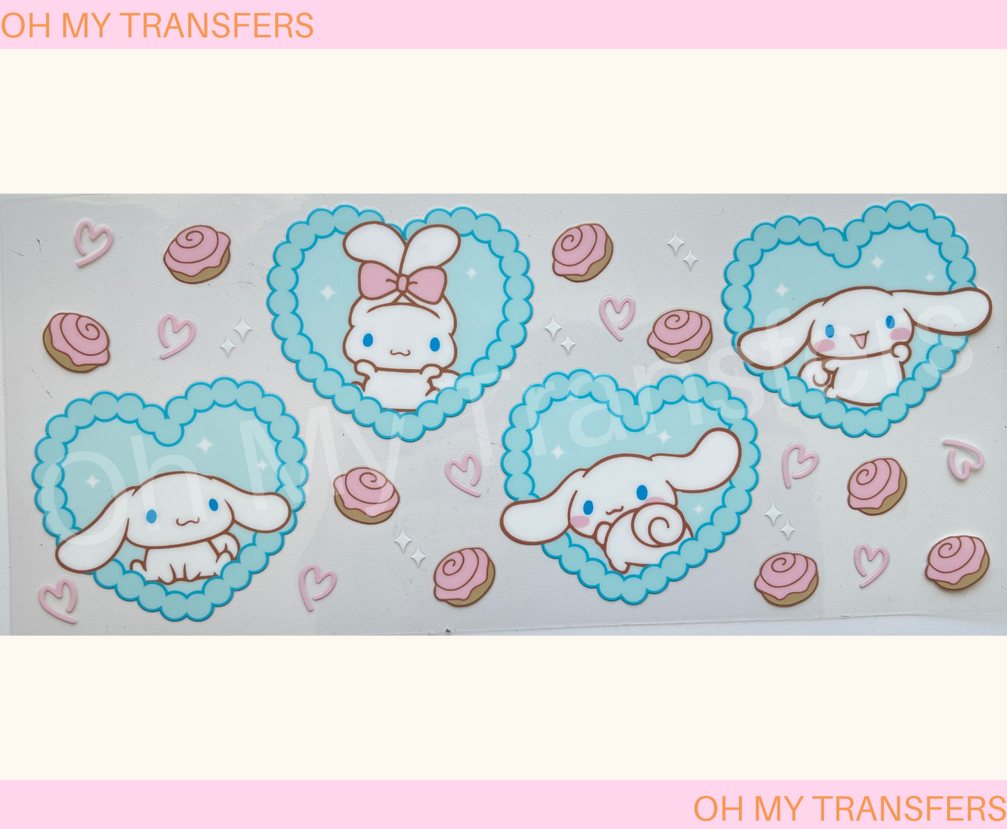 Cinnamoroll Blue Hearts UV DTF Wrap