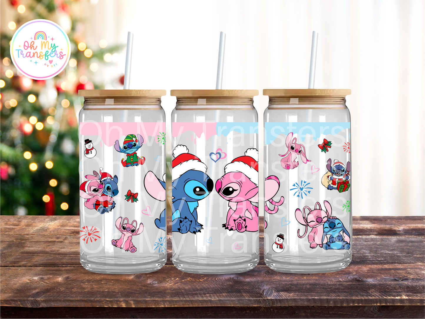 626 Xmas Drip UV DTF Cup Wrap
