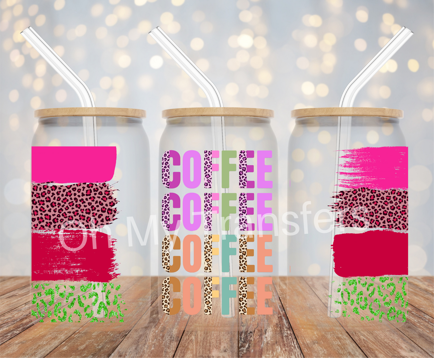 Coffee Purple Leopard UV DTF Wrap