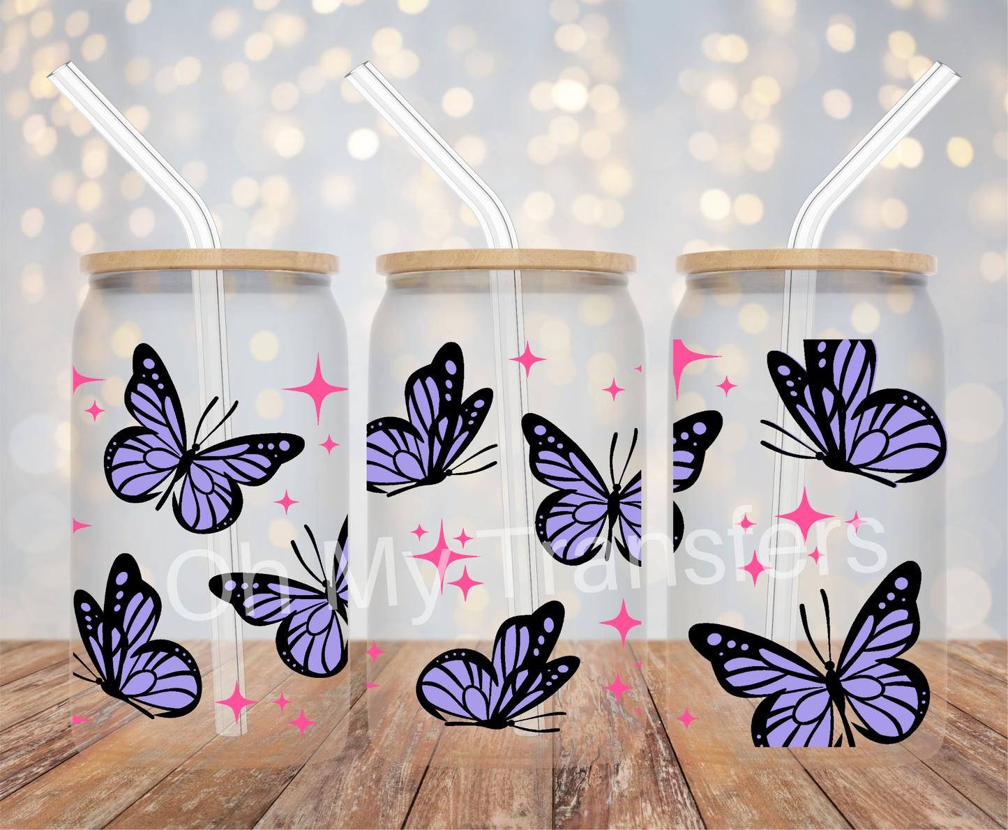 Purple Butterflies UV DTF Wrap