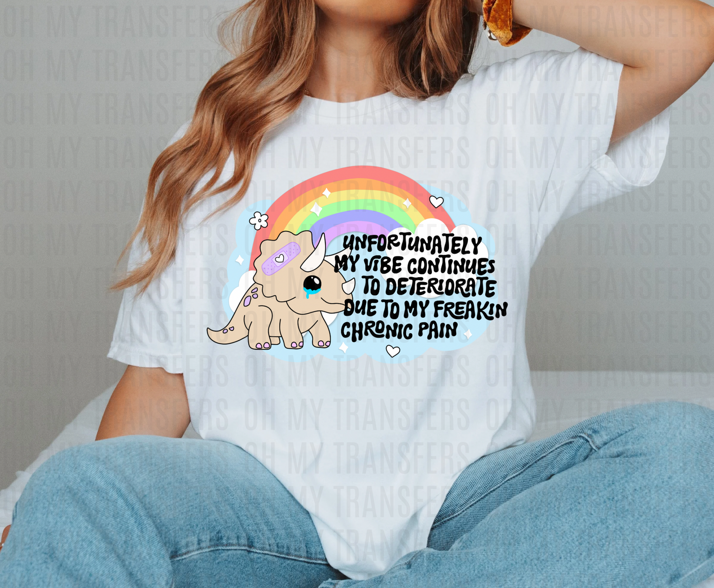 Chronic Pain Dino DTF Heat Transfer
