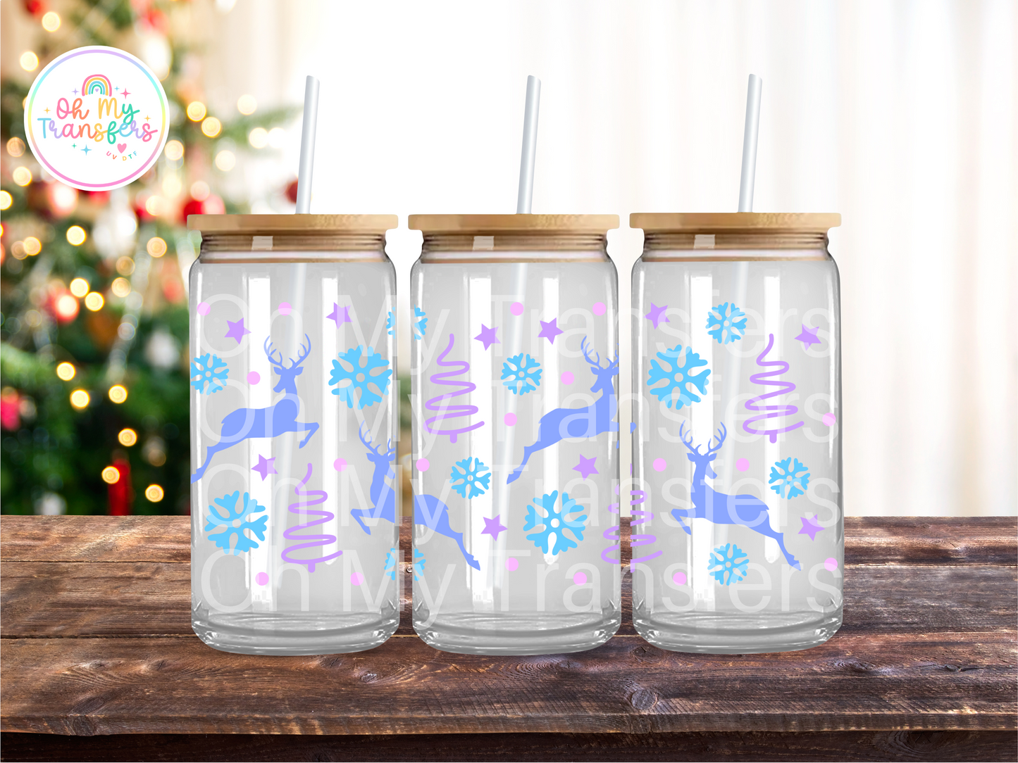 Reindeer UV DTF Cup Wrap