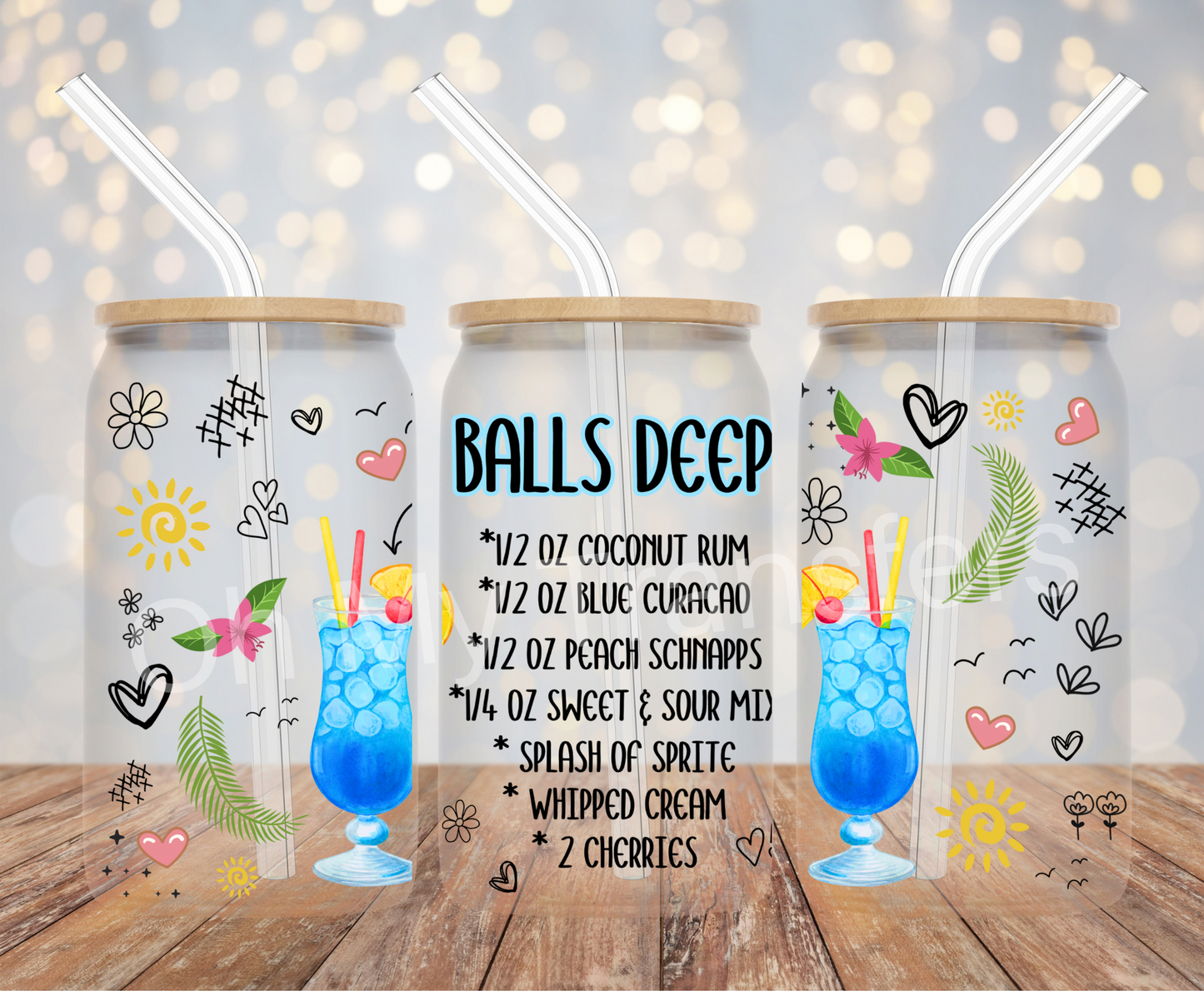 Balls Deep (Cocktail Recipe) UV DTF Wrap
