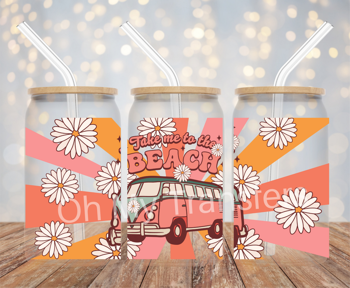 Take Me To The Beach Van UV DTF Cup Wrap
