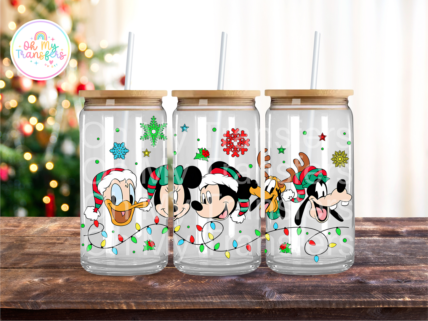 Mouse Cartoon Xmas 2 UV DTF Cup Wrap