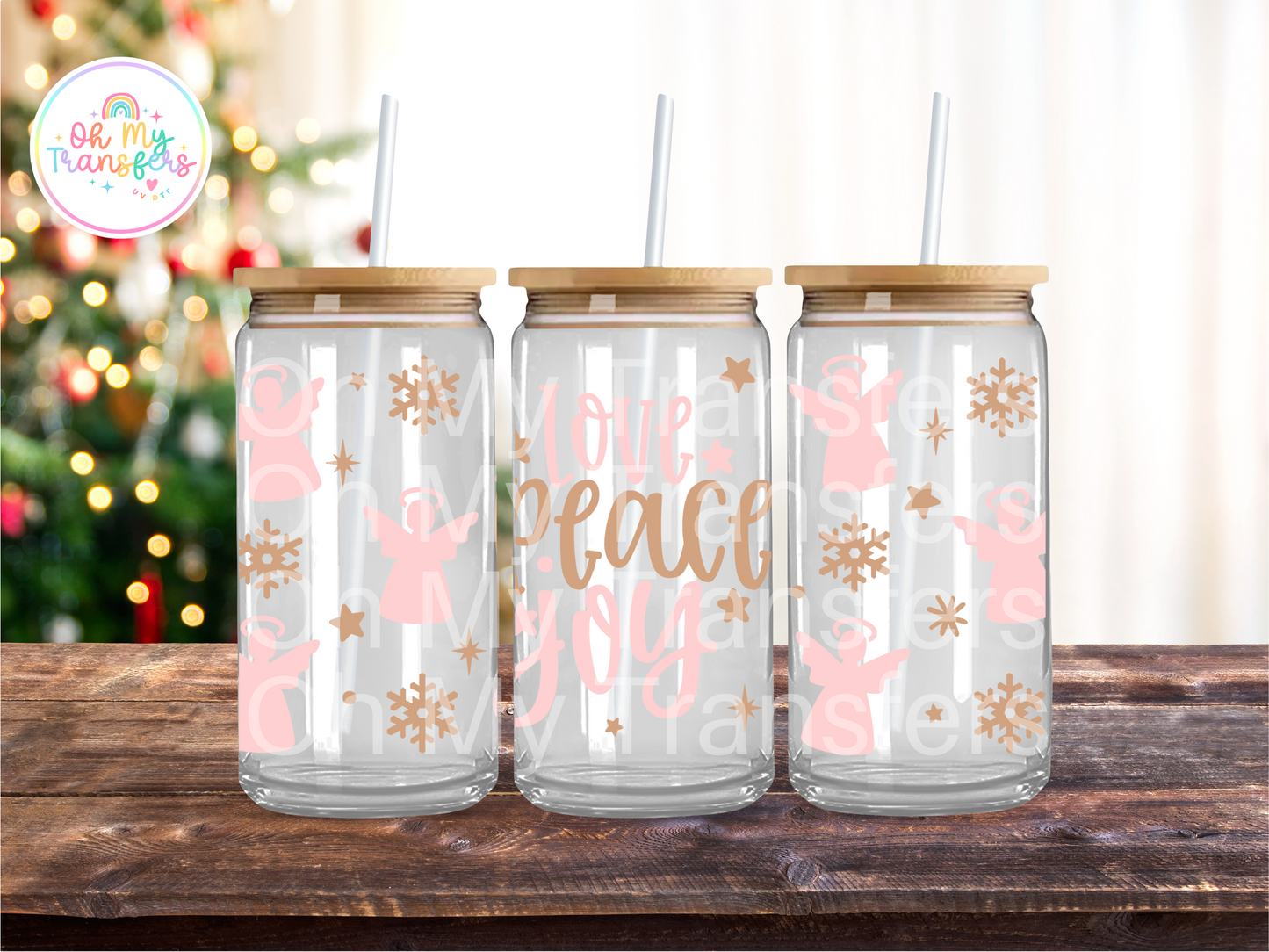 Love Peace Joy UV DTF Cup Wrap