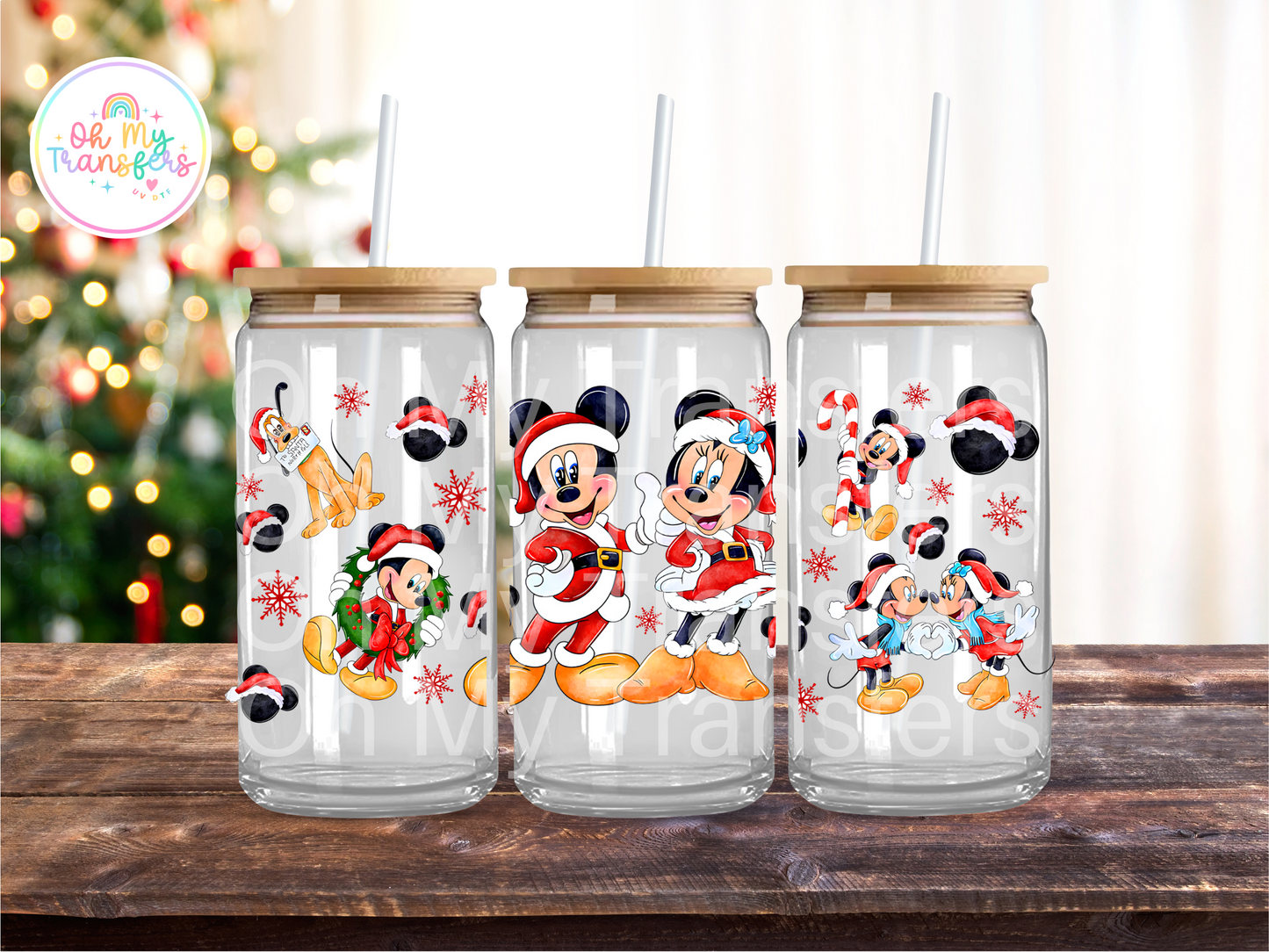 Mickey & Minnie Xmas UV DTF Cup Wrap