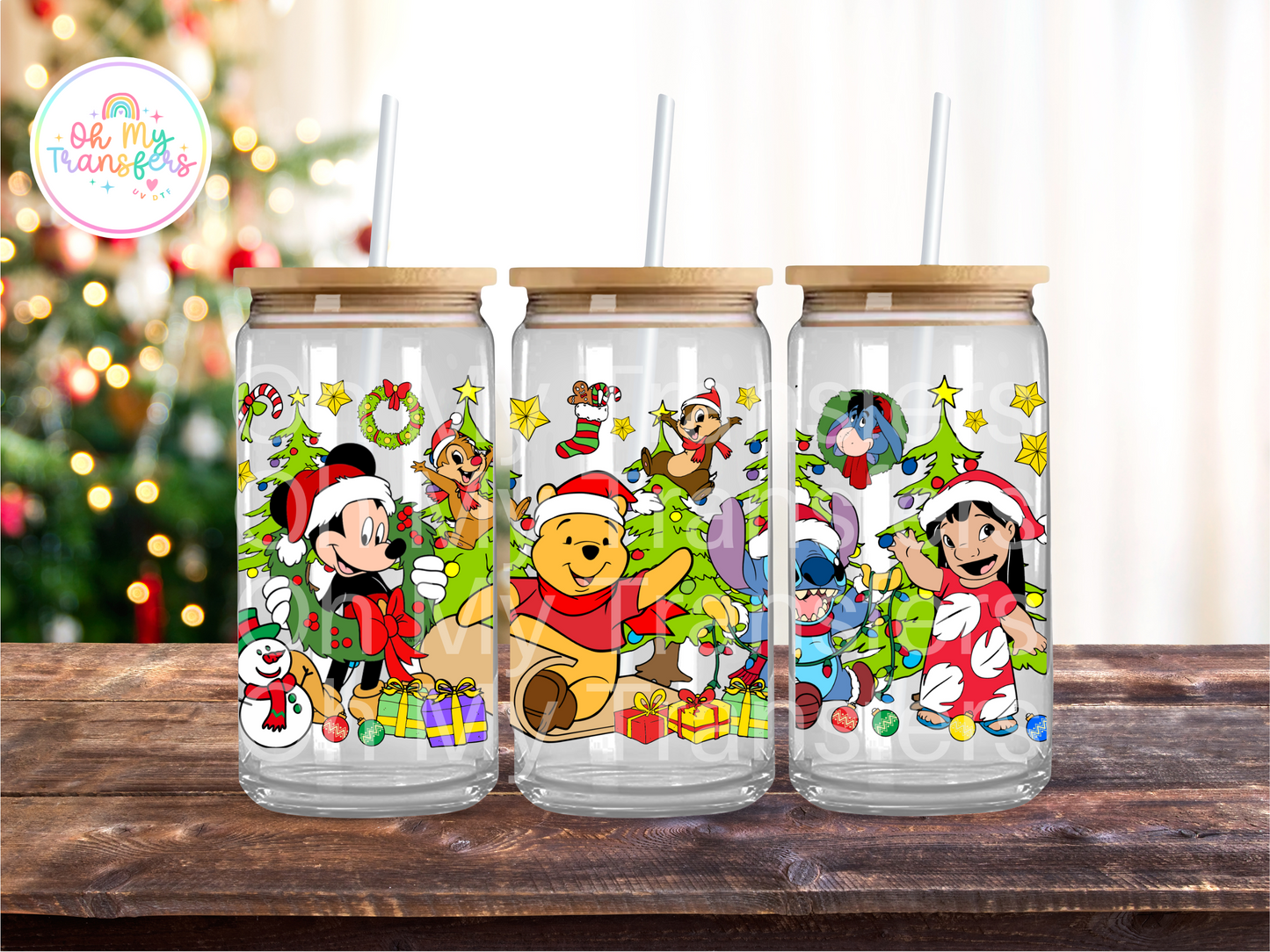 Mix Cartoon Xmas UV DTF Cup Wrap