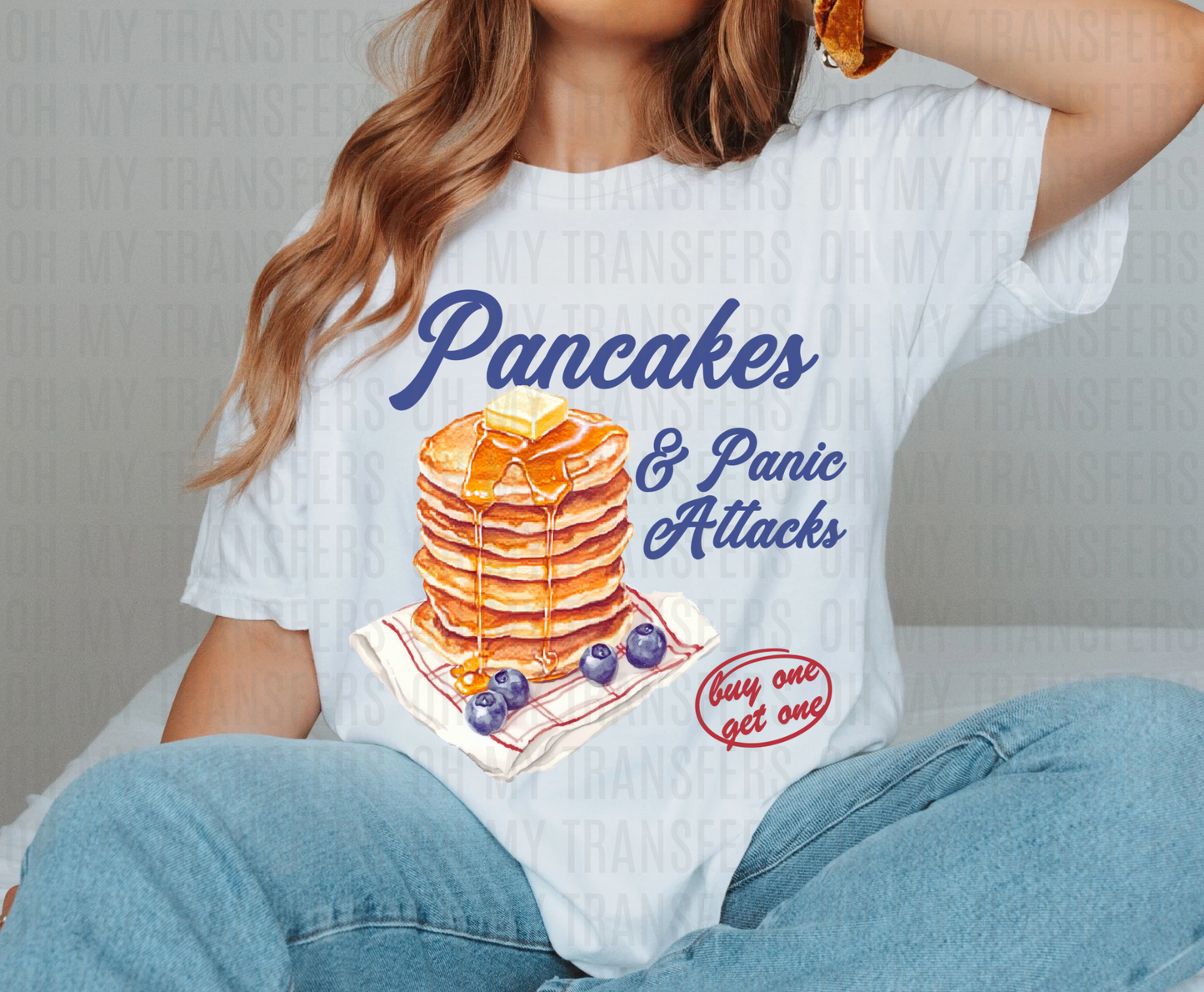 Pancakes & Panic Attacks DTF Heat Transfer
