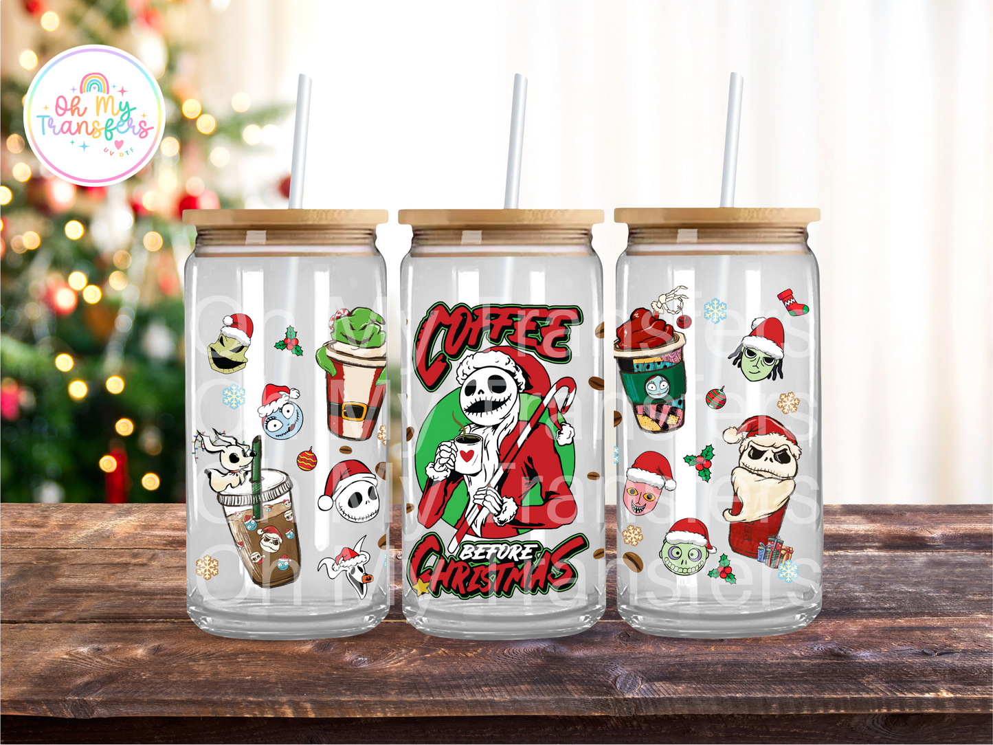 NBC Coffee Before Christmas UV DTF Cup Wrap