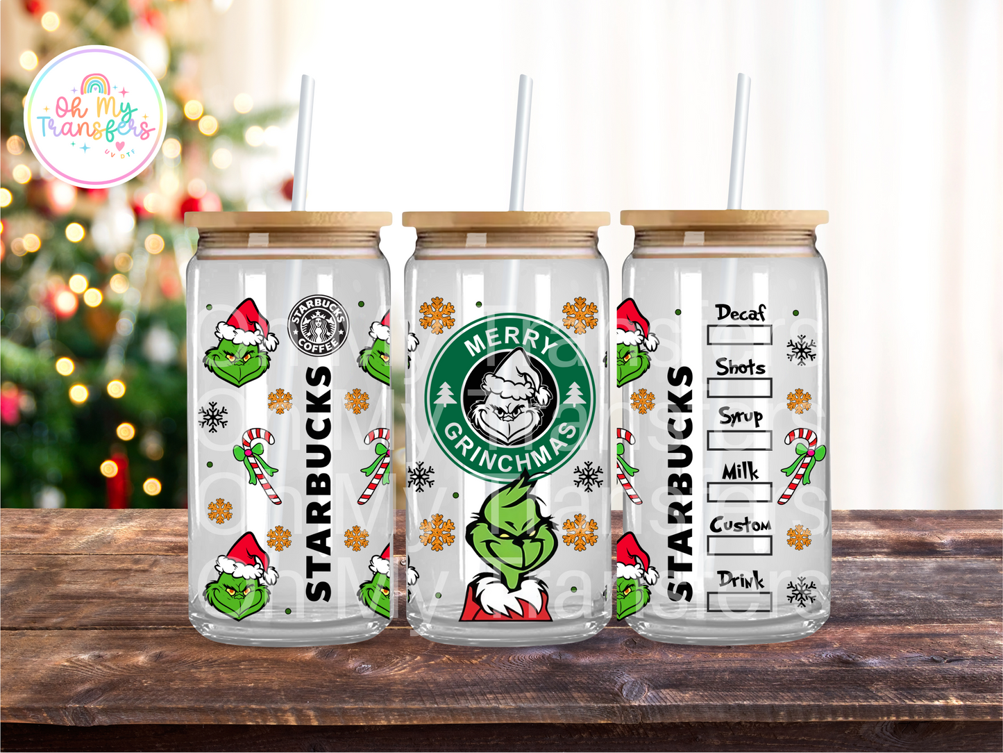 Grinch Starbucks UV DTF Cup Wrap