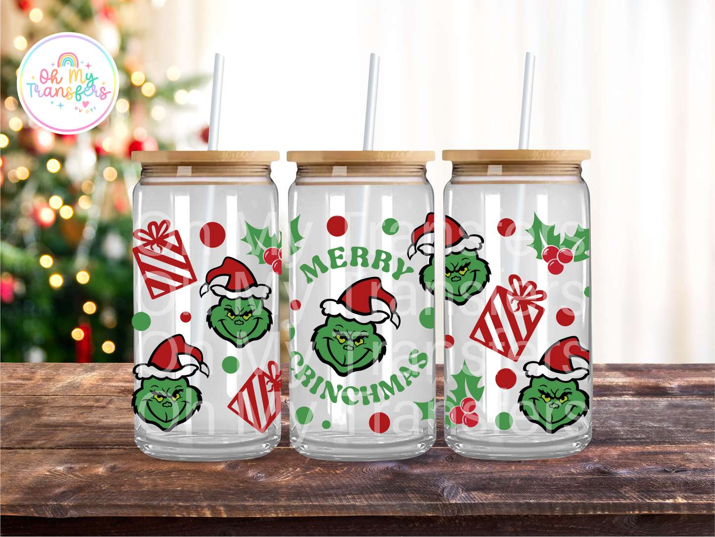 Merry Christmas Grumpy UV DTF Cup Wrap