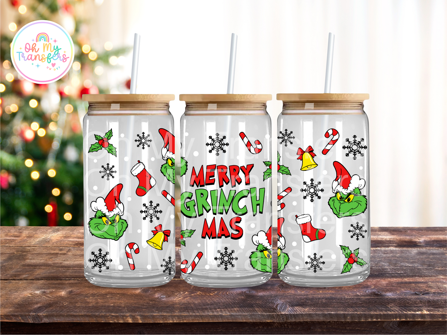 Merry Grinchmas UV DTF Cup Wrap