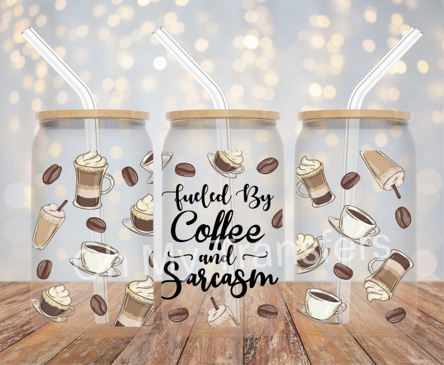 Coffee And Sarcasm UV DTF Cup Wrap