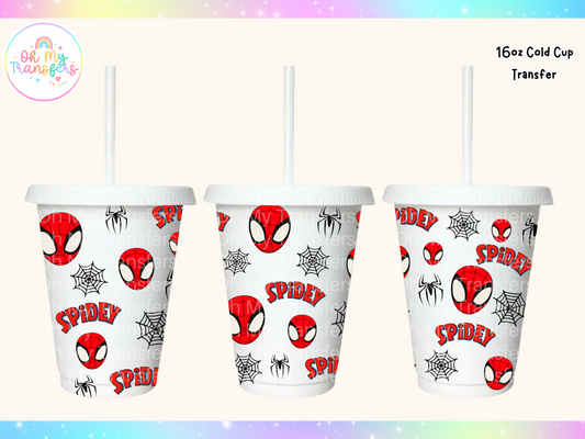 Spidey Face 16oz Cold Cup UV DTF Transfer