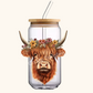 Highland Cow Flower Crown 4.5" UV DTF Decal