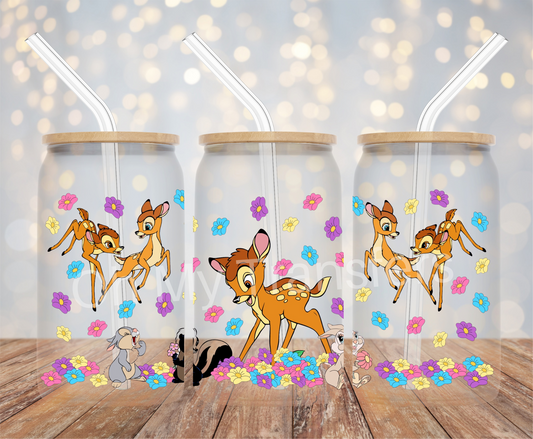 Cartoon Deer UV DTF Cup Wrap