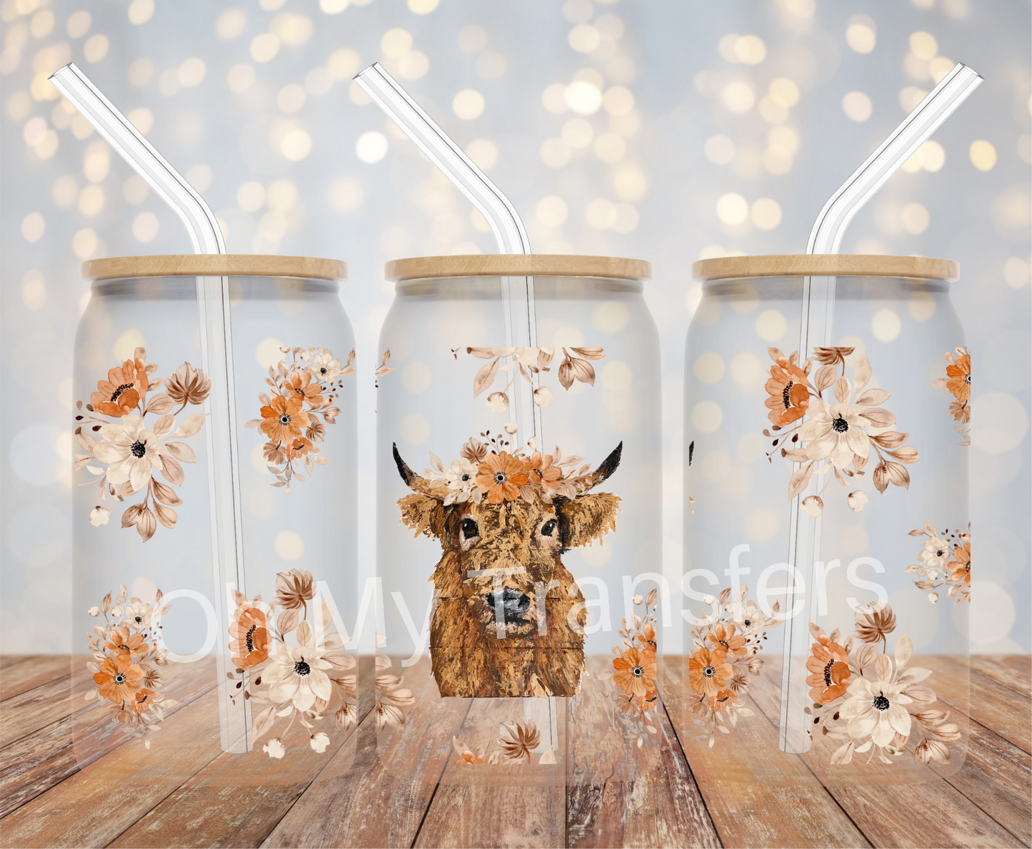 Highland Cow 3 UV DTF Cup Wrap