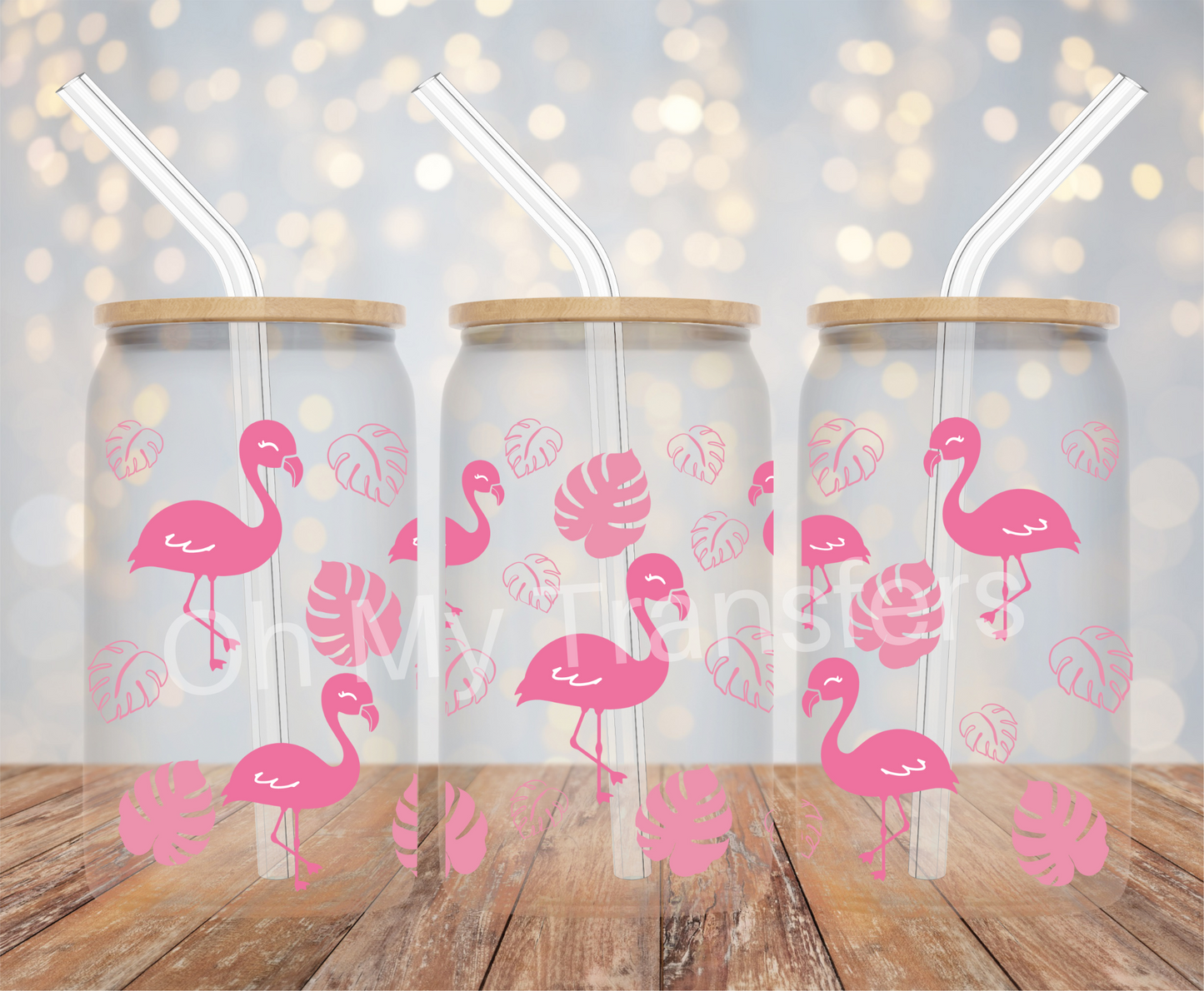 Pink Flamingo UV DTF Cup Wrap