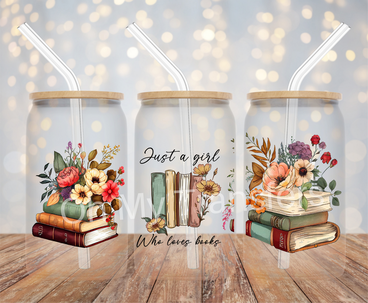 Just A Girl Who Loves Books UV DTF Cup Wrap