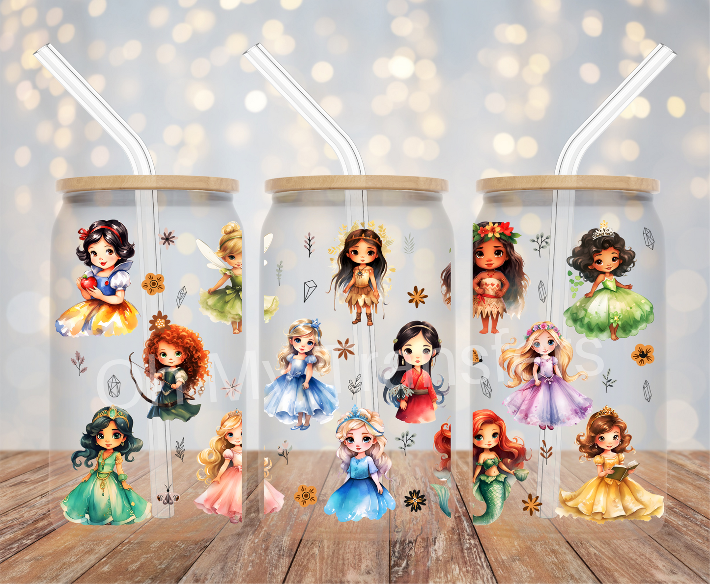 Princess Cute Cartoon Mix UV DTF Cup Wrap