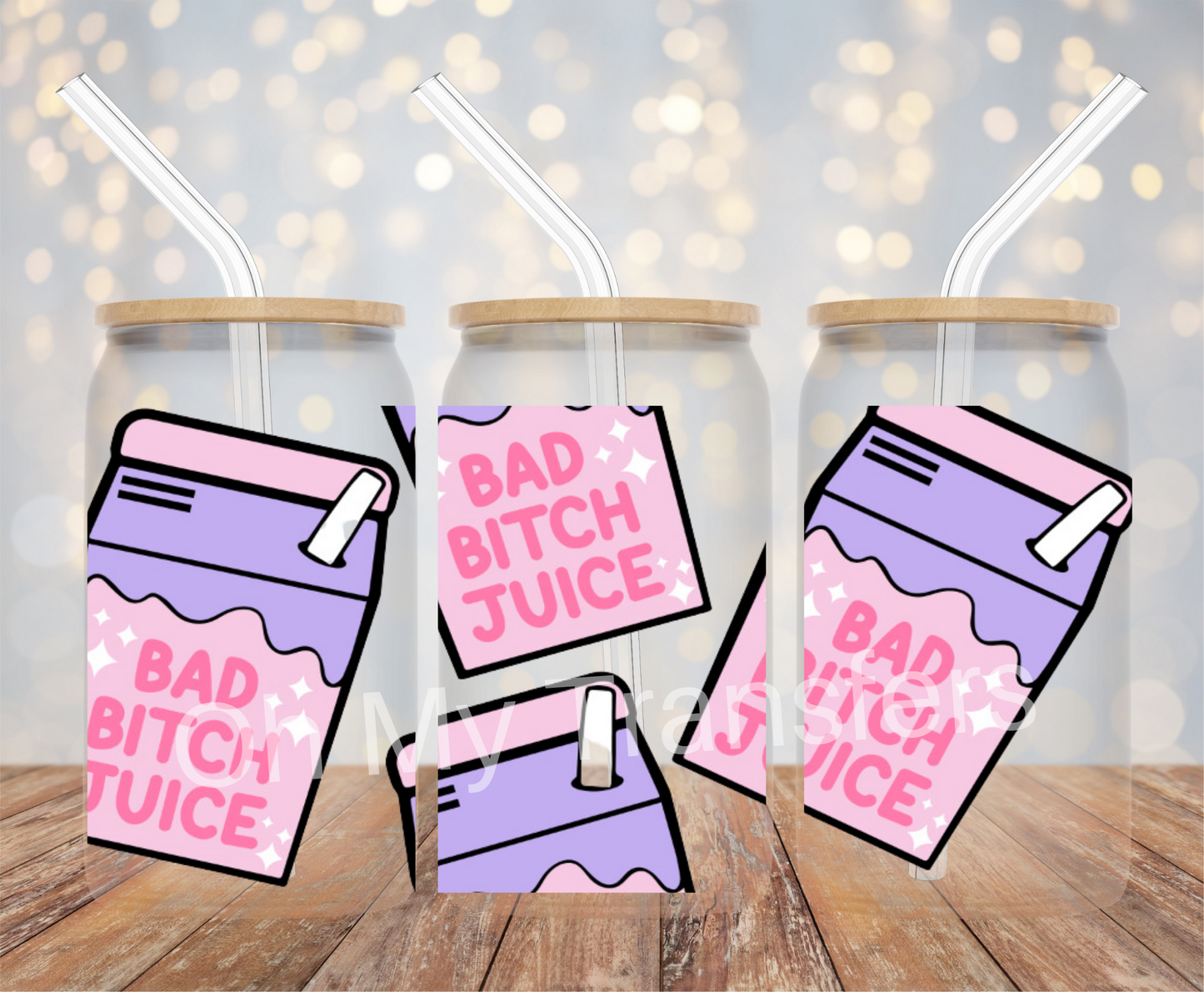 Bad Bitch Juice Box UV DTF Cup Wrap