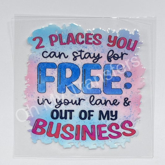 Out Of MY Business UV DTF Decal 7cmx7cm