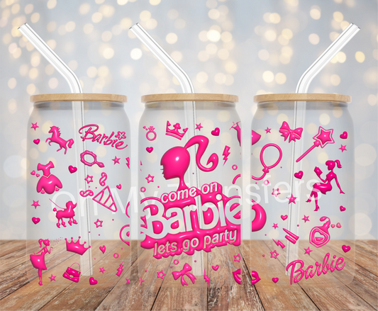 Pink Doll All Pink Icons UV DTF Cup Wrap