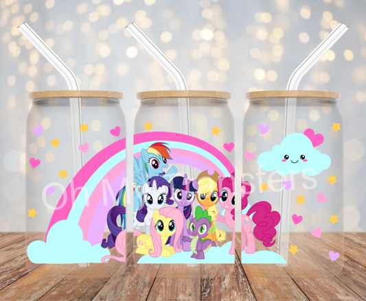 MLP Pony Cartoon Rainbow UV DTF Cup Wrap