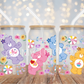 Colourful Bear Flowers UV DTF Cup Wrap