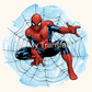 Spider Hero Blue Background 4.5" UV DTF Decal