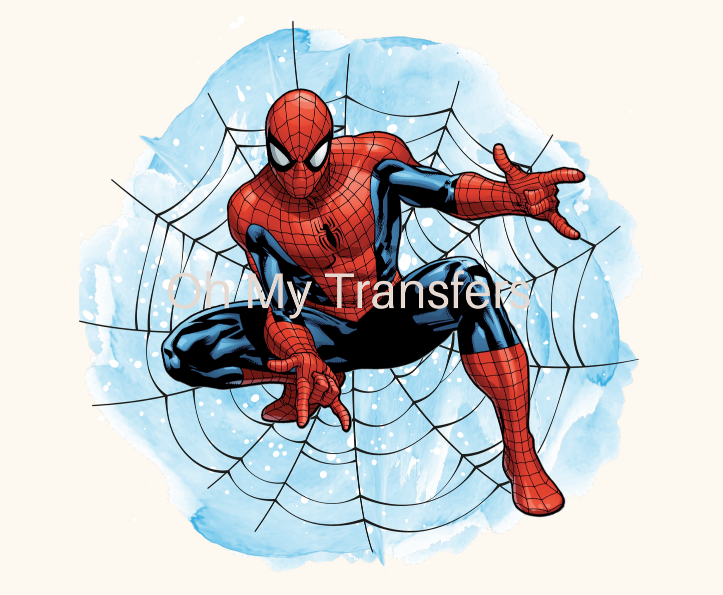 Spider Hero Blue Background 4.5" UV DTF Decal