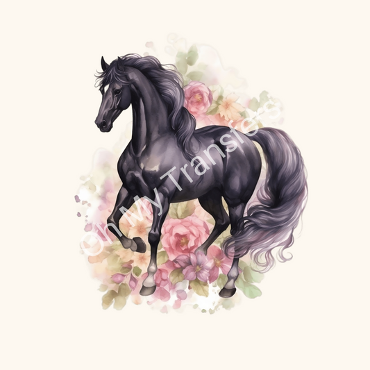 Dark Horse Floral UV DTF Decal