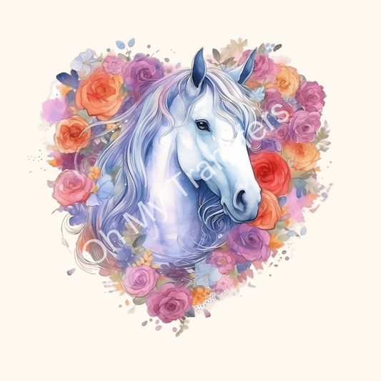 Horse Floral 2 UV DTF Decal