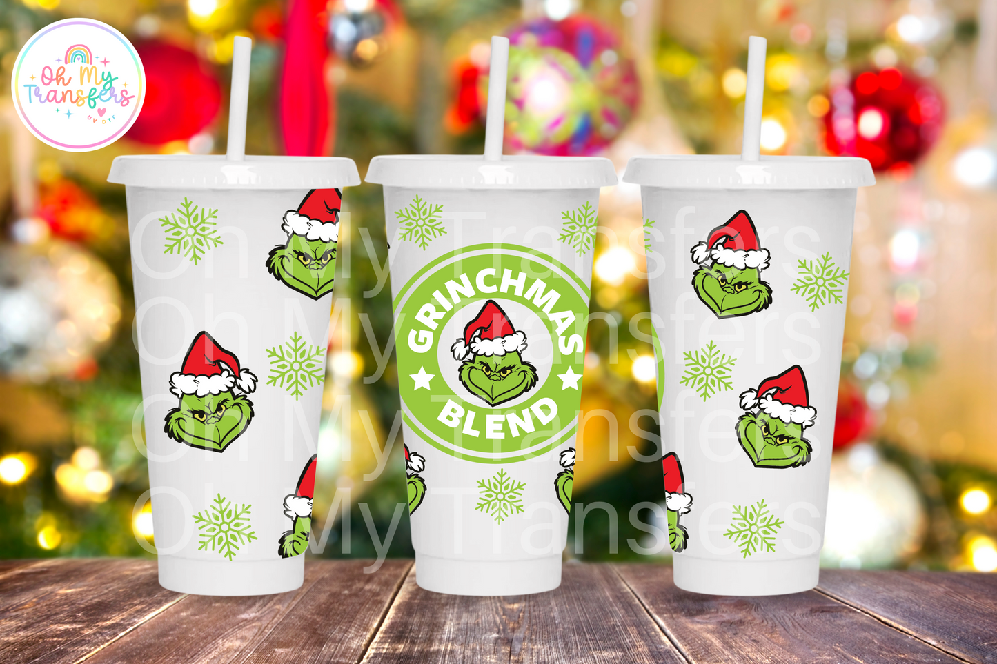 Xmas Cartoon Blend 24oz UV DTF Wrap