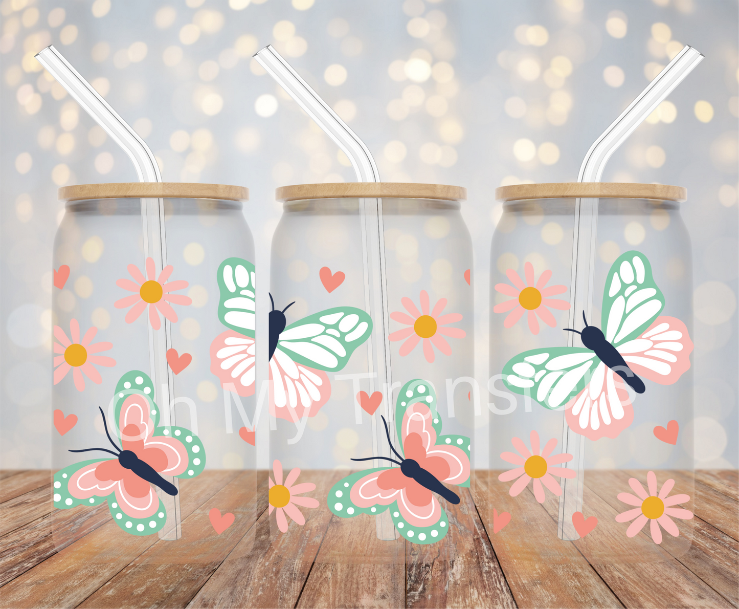 Cute Butterfly UV DTF Cup Wrap