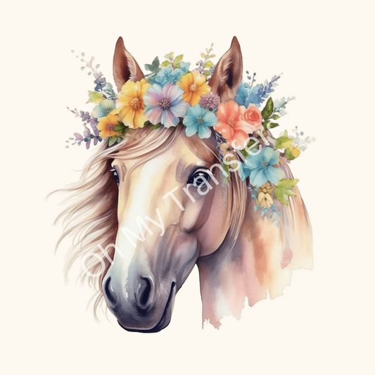 Horse Floral Crown UV DTF Decal