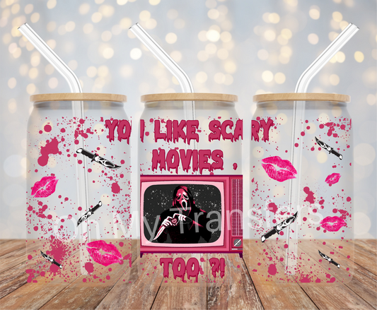 You Like Scary Movies Too?! UV DTF Cup Wrap